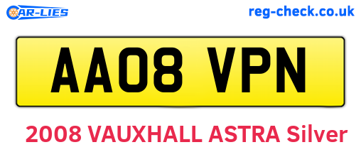AA08VPN are the vehicle registration plates.