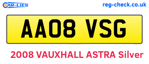AA08VSG are the vehicle registration plates.