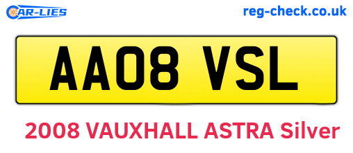 AA08VSL are the vehicle registration plates.