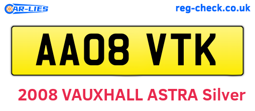 AA08VTK are the vehicle registration plates.