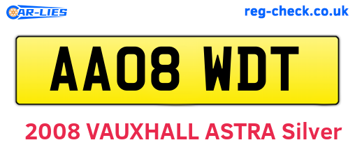 AA08WDT are the vehicle registration plates.