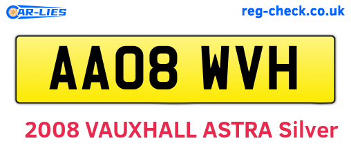 AA08WVH are the vehicle registration plates.
