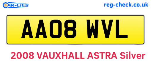AA08WVL are the vehicle registration plates.