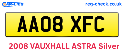 AA08XFC are the vehicle registration plates.