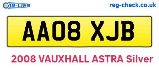 AA08XJB are the vehicle registration plates.