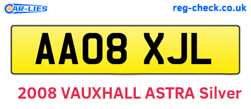 AA08XJL are the vehicle registration plates.