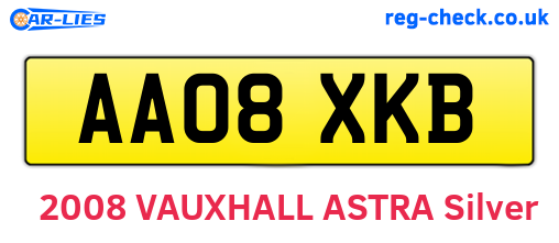 AA08XKB are the vehicle registration plates.