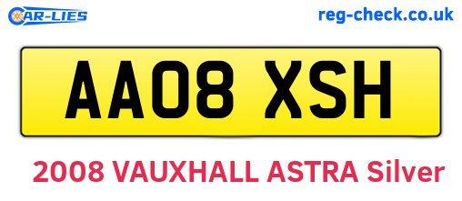 AA08XSH are the vehicle registration plates.