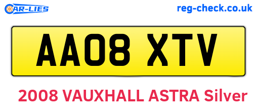 AA08XTV are the vehicle registration plates.