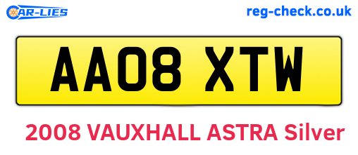 AA08XTW are the vehicle registration plates.