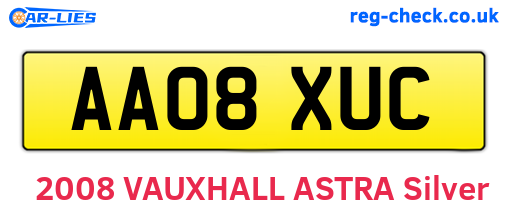 AA08XUC are the vehicle registration plates.