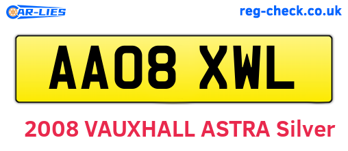 AA08XWL are the vehicle registration plates.