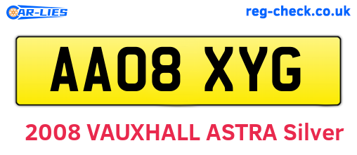 AA08XYG are the vehicle registration plates.