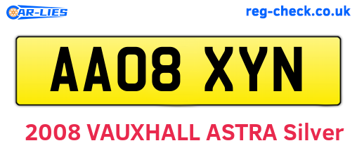 AA08XYN are the vehicle registration plates.