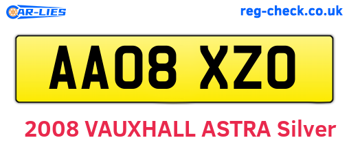AA08XZO are the vehicle registration plates.