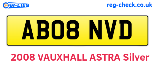 AB08NVD are the vehicle registration plates.