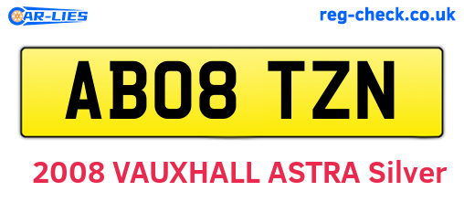 AB08TZN are the vehicle registration plates.