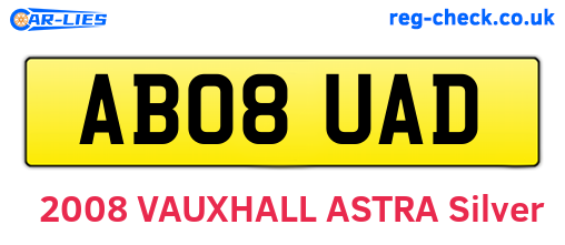 AB08UAD are the vehicle registration plates.