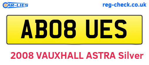 AB08UES are the vehicle registration plates.