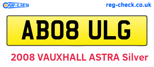 AB08ULG are the vehicle registration plates.