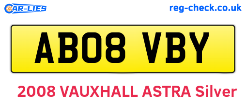 AB08VBY are the vehicle registration plates.