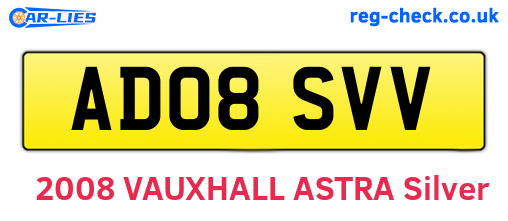 AD08SVV are the vehicle registration plates.