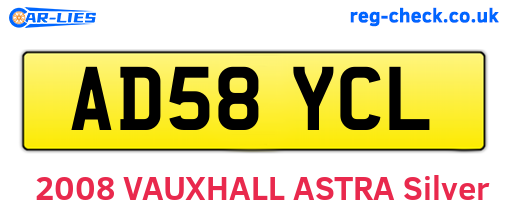 AD58YCL are the vehicle registration plates.