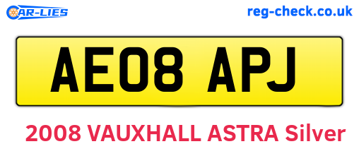AE08APJ are the vehicle registration plates.