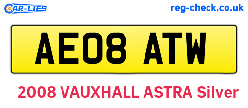 AE08ATW are the vehicle registration plates.