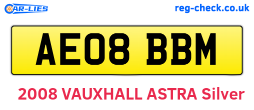 AE08BBM are the vehicle registration plates.