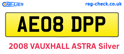 AE08DPP are the vehicle registration plates.