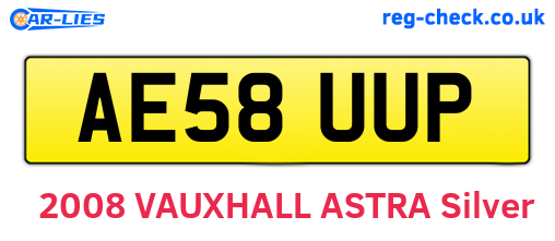 AE58UUP are the vehicle registration plates.