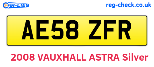 AE58ZFR are the vehicle registration plates.