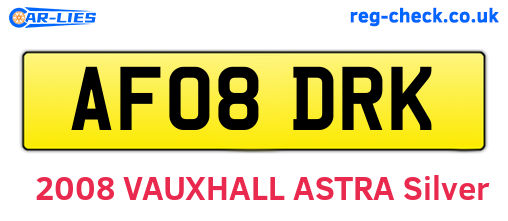 AF08DRK are the vehicle registration plates.