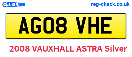 AG08VHE are the vehicle registration plates.