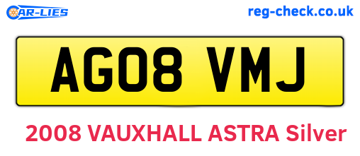 AG08VMJ are the vehicle registration plates.