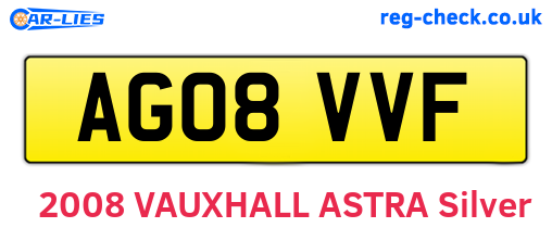AG08VVF are the vehicle registration plates.