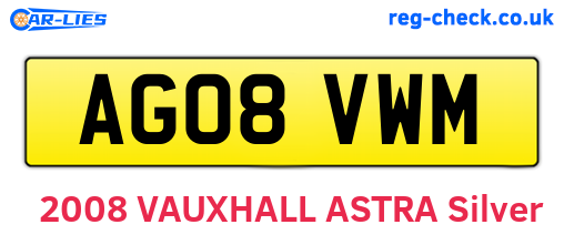 AG08VWM are the vehicle registration plates.