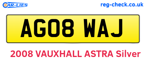 AG08WAJ are the vehicle registration plates.