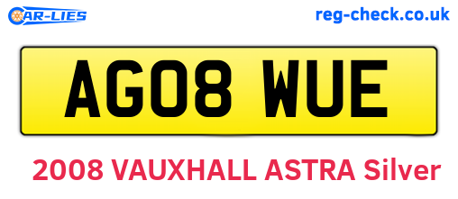 AG08WUE are the vehicle registration plates.