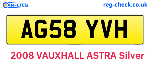 AG58YVH are the vehicle registration plates.