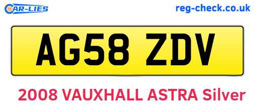 AG58ZDV are the vehicle registration plates.