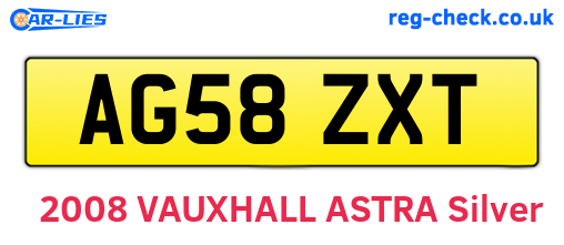 AG58ZXT are the vehicle registration plates.