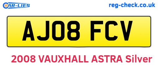 AJ08FCV are the vehicle registration plates.