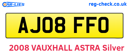 AJ08FFO are the vehicle registration plates.
