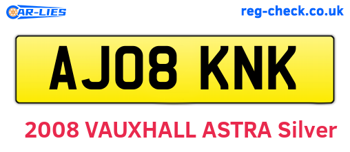 AJ08KNK are the vehicle registration plates.