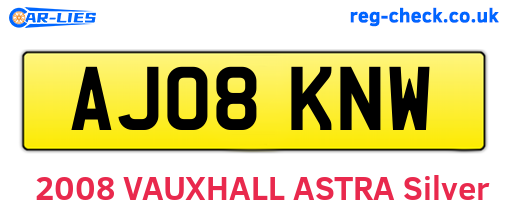 AJ08KNW are the vehicle registration plates.