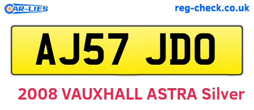 AJ57JDO are the vehicle registration plates.