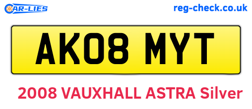 AK08MYT are the vehicle registration plates.