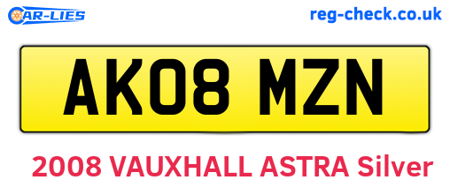 AK08MZN are the vehicle registration plates.